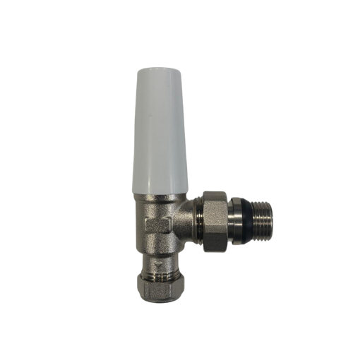 Metal OptiFlow valve with cover and white background