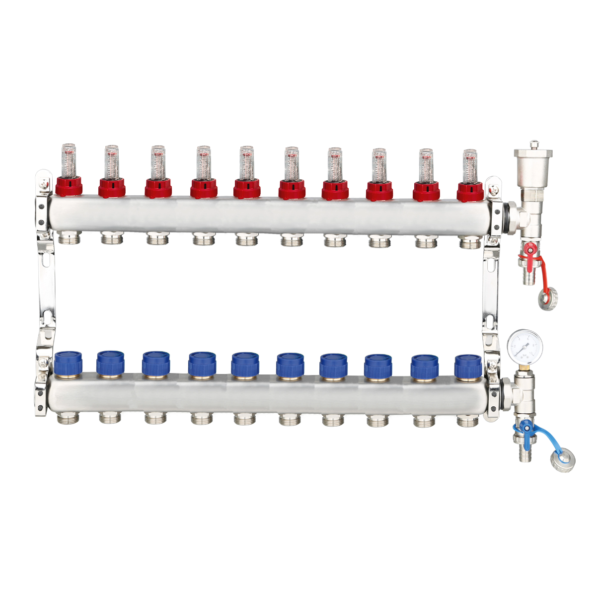 UFH Manifolds Includes Ball Valves & Euroconus - Stainless Steel