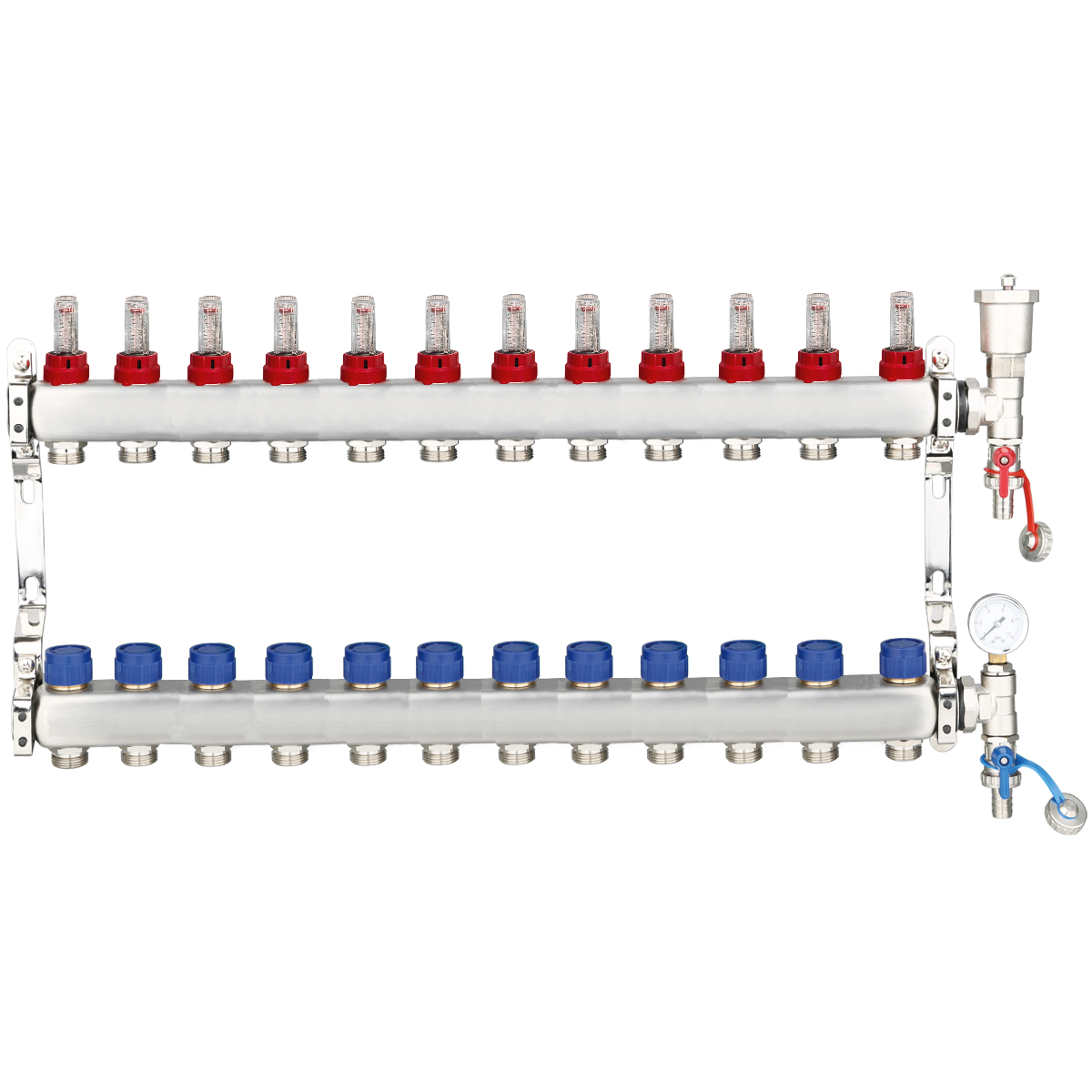 UFH Manifolds Includes Ball Valves & Euroconus - Stainless Steel