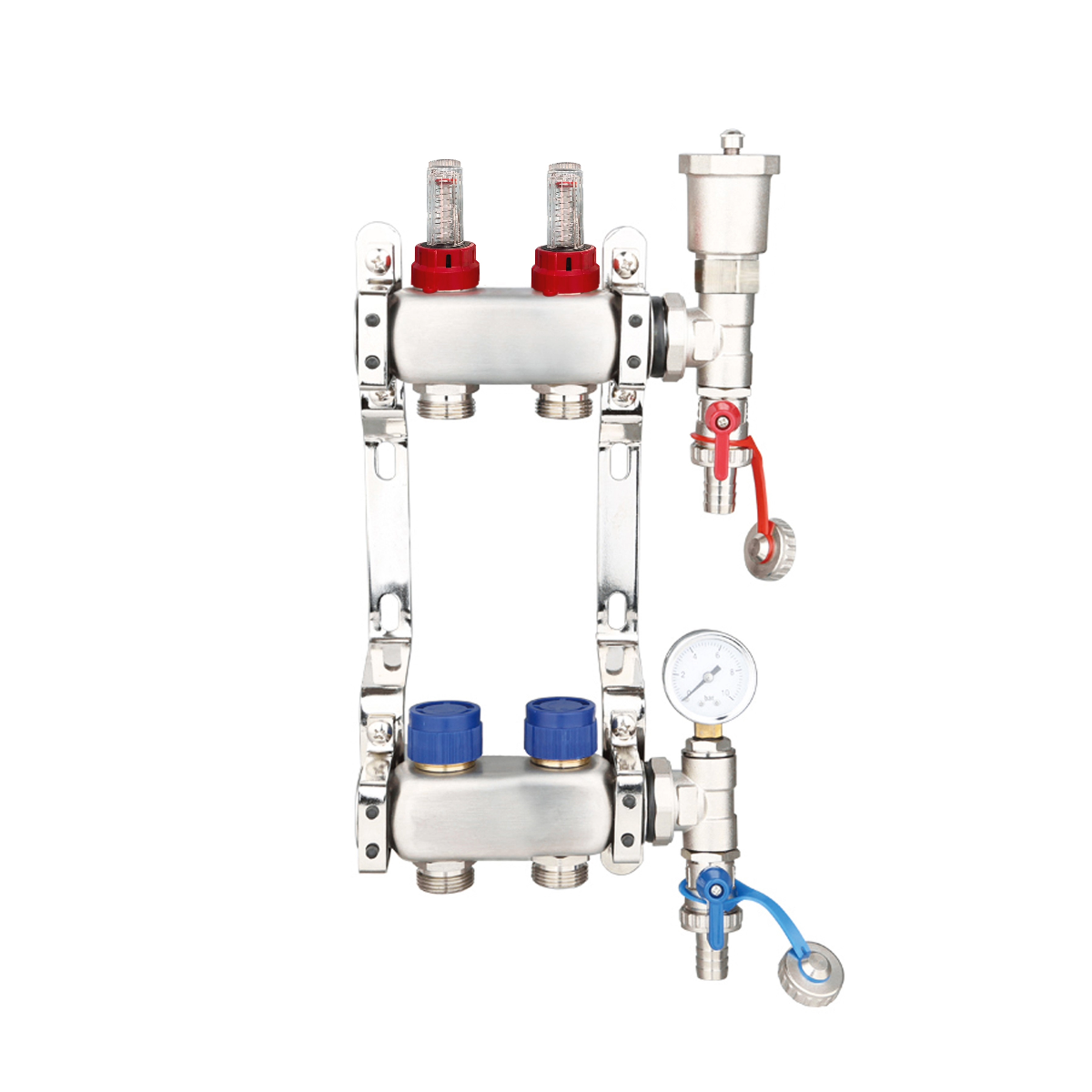 UFH Manifolds Includes Ball Valves & Euroconus - Stainless Steel