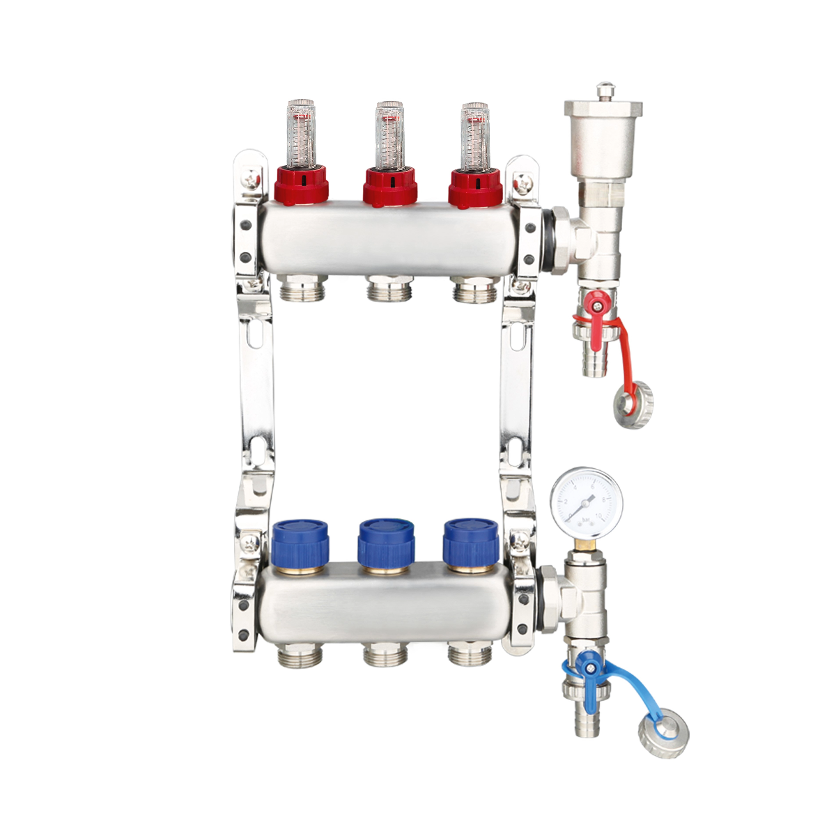 UFH Manifolds Includes Ball Valves & Euroconus - Stainless Steel