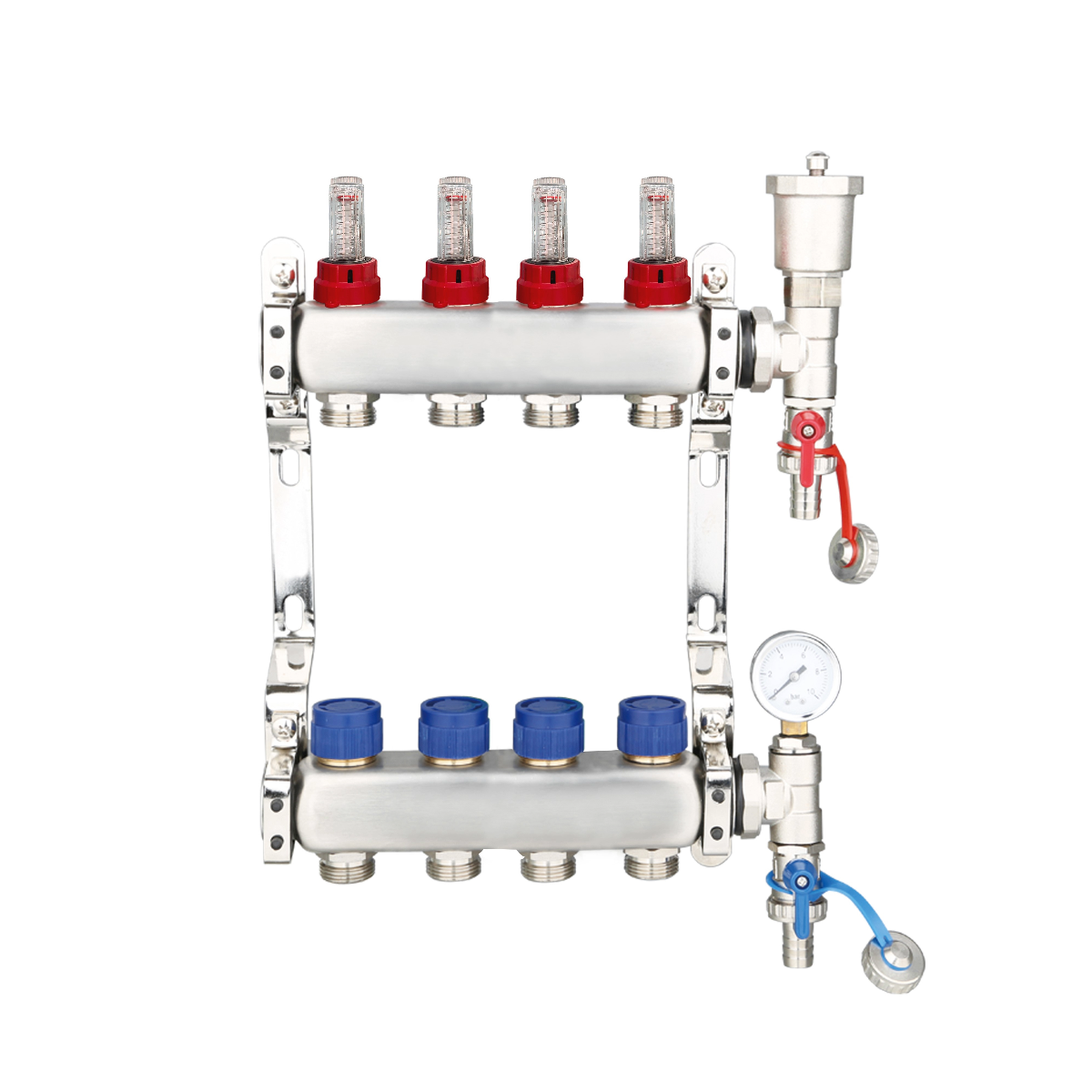 UFH Manifolds Includes Ball Valves & Euroconus - Stainless Steel