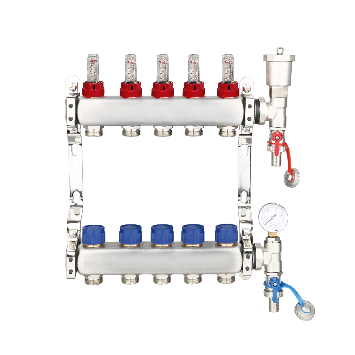 UFH Manifolds Includes Ball Valves & Euroconus - Stainless Steel