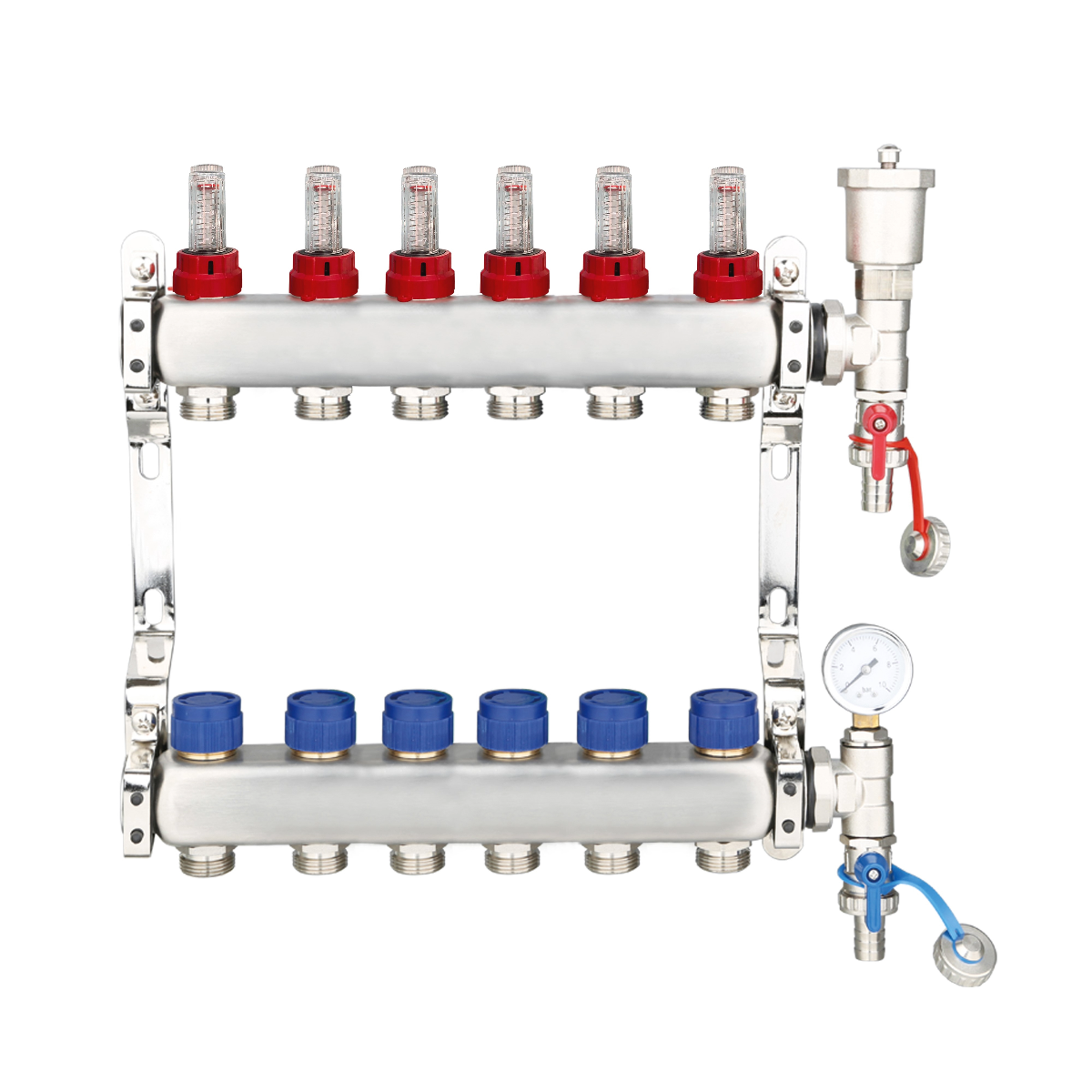 UFH Manifolds Includes Ball Valves & Euroconus - Stainless Steel