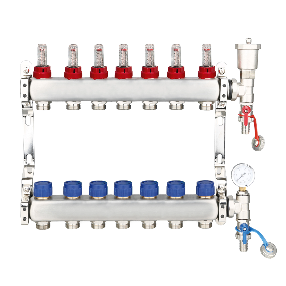 UFH Manifolds Includes Ball Valves & Euroconus - Stainless Steel