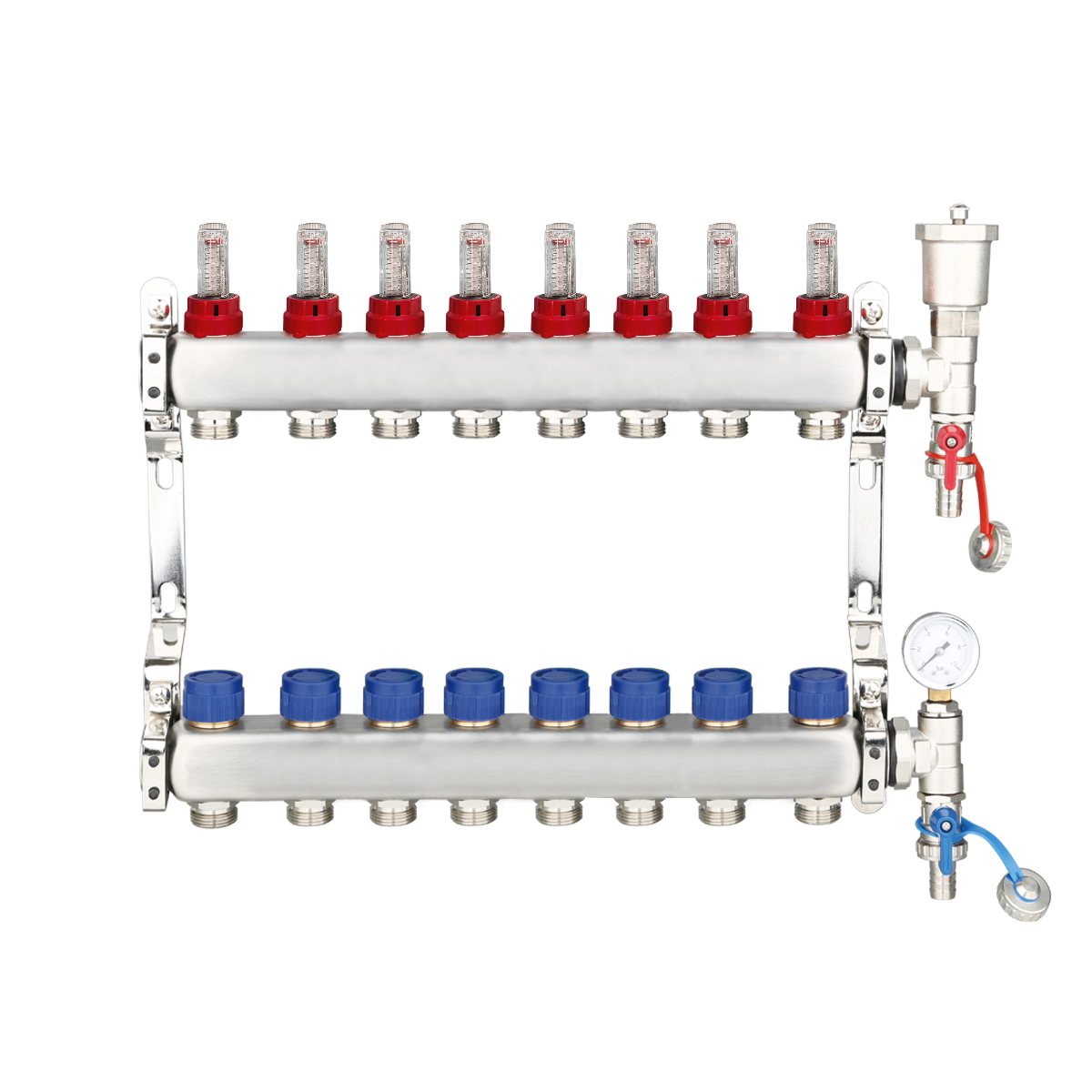 UFH Manifolds Includes Ball Valves & Euroconus - Stainless Steel